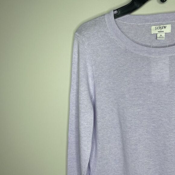 J.CREW Sweater Women Small Teddie Pullover NEW Purple Cotton Lightweight L1561 - Picture 3 of 15